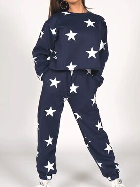starfit star sweatpants and cropped crewneck sweatshirt